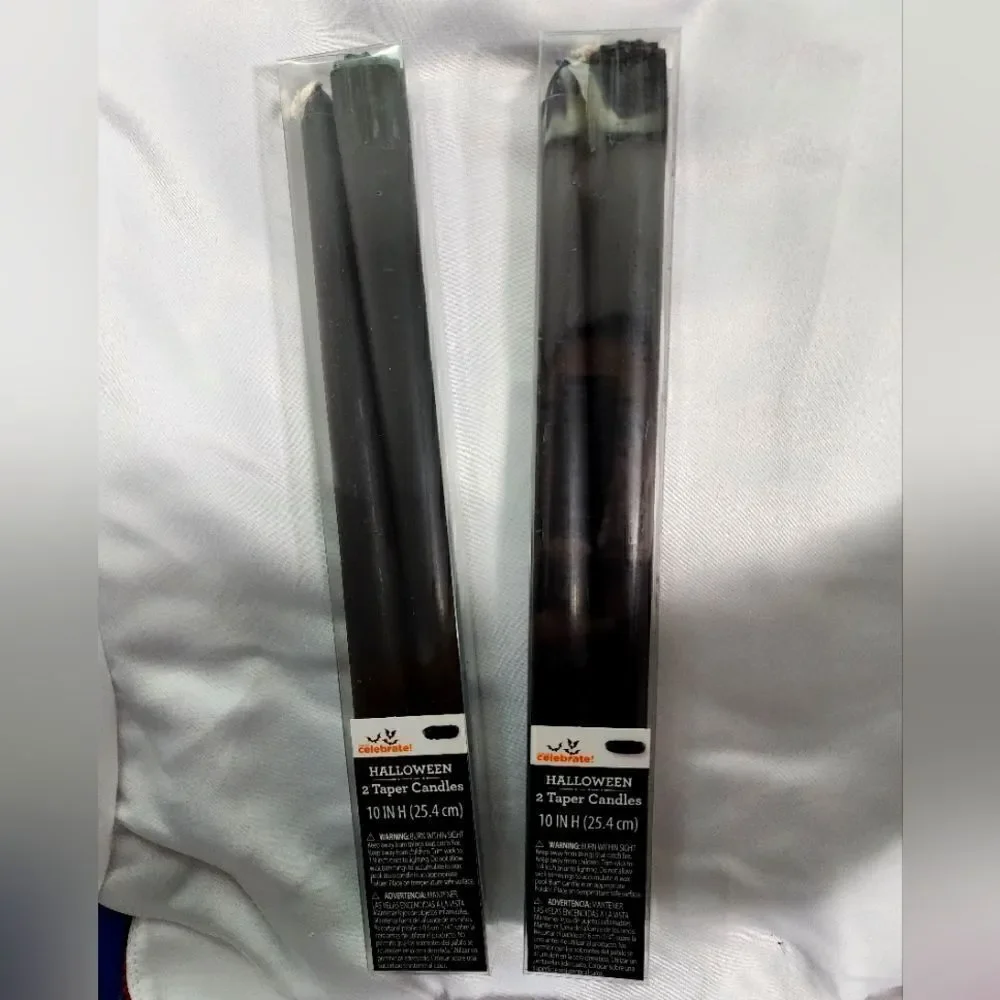 Halloween Black tapered candles lot